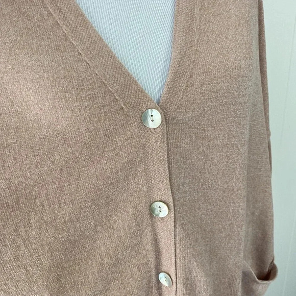Wynne Lounge Button Front Cardigan Dusty Rose Oversized Fit Size P - Picture 9 of 14